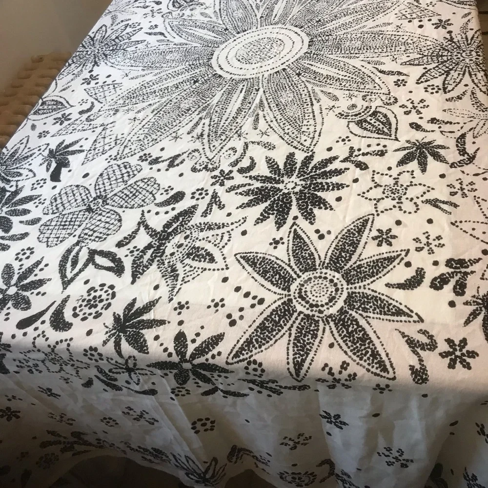 New Black white all cotton square Tablecloth